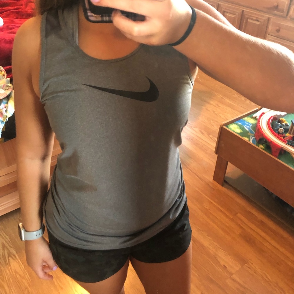 Nike grey razor back tank top